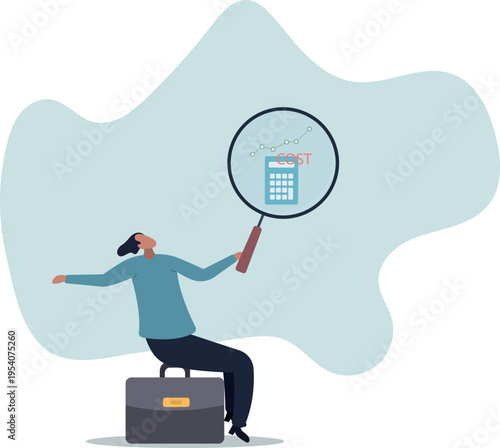 Cost management or expense analysis, business strategy to analyze and reduce cost to gain more profit.human life and situation.