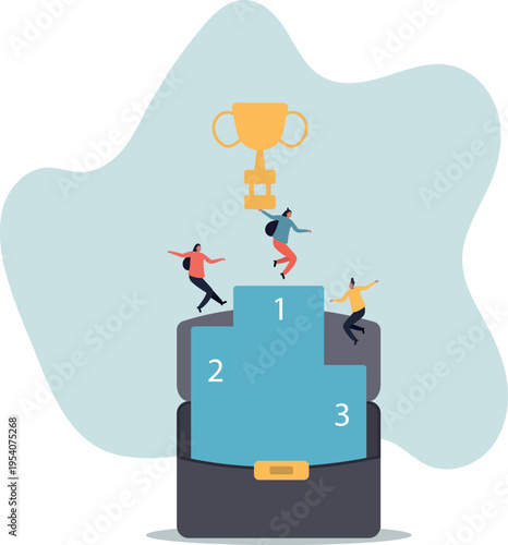 Team success win together, teamwork or collaboration to achieve goal together, group winner or team victory.human life and situation.
