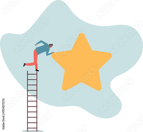 ladder of success or aspiration to achieve business goal.human life and situation.