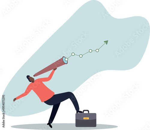 Investment upside potential, economy prediction or forecast, vision or analyze future, business growth or earning increase.human life and situation.