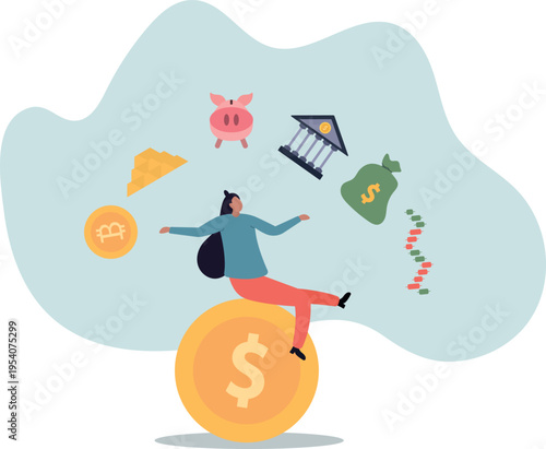 Investment expert, financial professional or wealth management, savings or trader for earning profit, stock market analyst, .human life and situation.