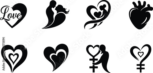 Love and Romantic Relationship Symbol Icons