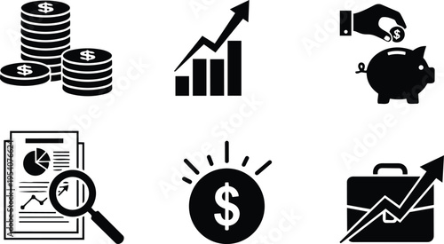 Business Growth and Financial Planning Icons