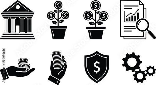 Banking and Financial Growth Icon Collection