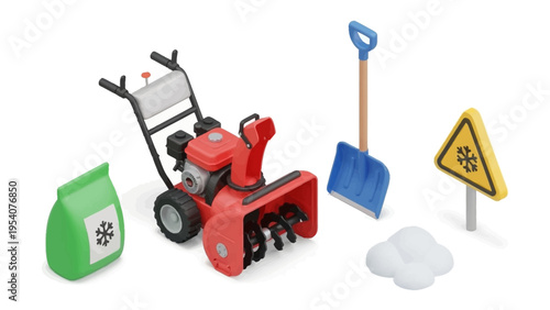 Snow blower and winter maintenance equipment on display