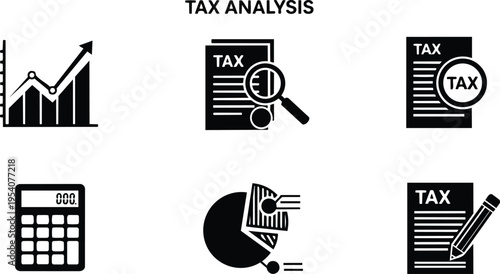 Tax Analysis and Financial Performance Icons