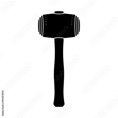 Black Silhouette of Rolled Leather Mallet Hammer for Jewelry Crafting and Tooling