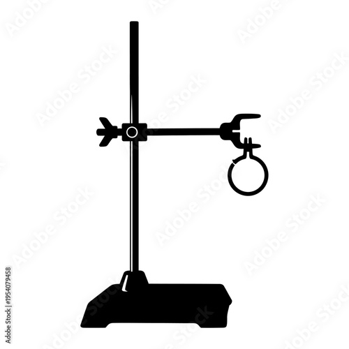 Laboratory Retort Stand Silhouette for Metal Ring Holders and Experimentation