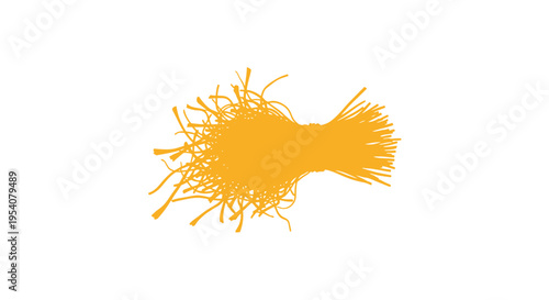 Yellow Neuron Cell with Dendrites and Axon.