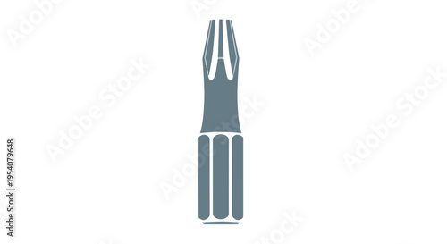 Screwdriver Bit Closeup on White Background.