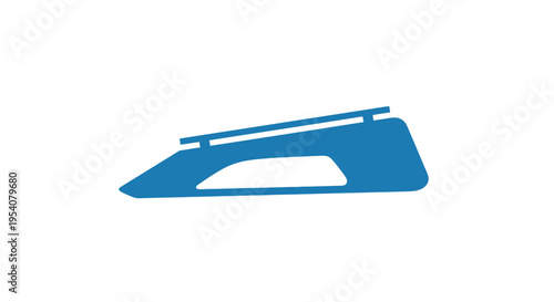 Blue Plastic Stapler on White Background.