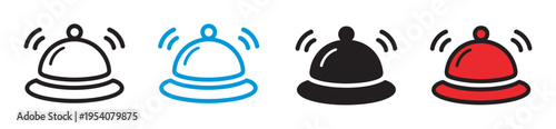 Hotel bell icon vector, alert bell symbol, service bell illustration, front desk notification, hospitality, reception vector design