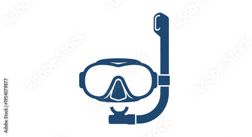 Snorkeling Mask and Breathing Tube Illustration.