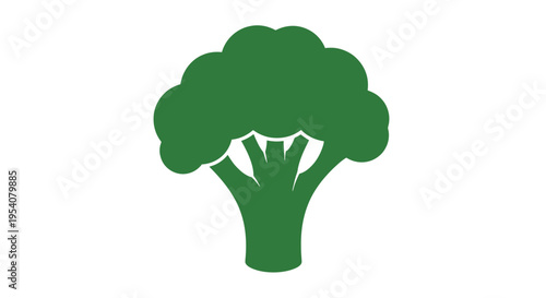 Green Broccoli Icon Simple Illustration Design.