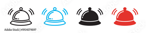 Hotel bell icon vector, alert bell symbol, service bell illustration, front desk notification, hospitality, reception vector design