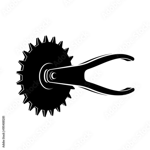 Silhouette of Manual Spur Wire Embedder Tracing Wheel for Beehive Wax Foundation