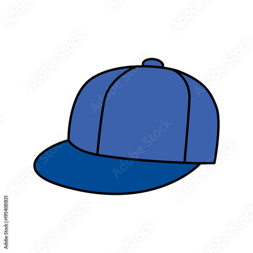 青いキャップ 帽子イラスト シンプルなベースボールキャップ Blue Cap Illustration