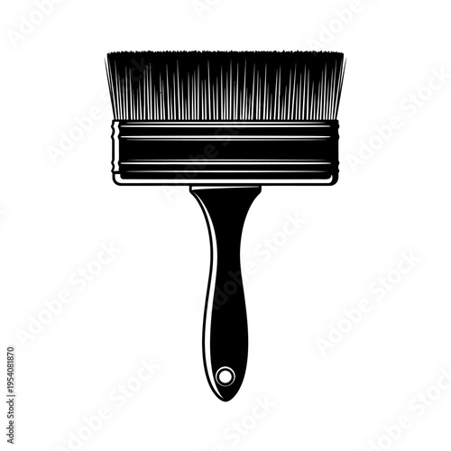 Wide Hake Brush Silhouette for Flat Glazing and Pottery Artistry Expression