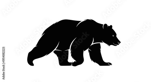 Majestic Black Bear Silhouette: A Powerful Symbol of Wildlife, Wilderness, and Strength for Conservation, Adventure, and Nature-Themed Designs and Illustrations