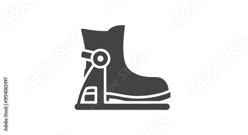 Ice Skate Boot with Blade Illustration.