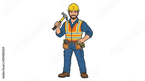 Man in construction uniform standing.