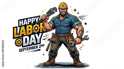 Man in hard hat with tools.