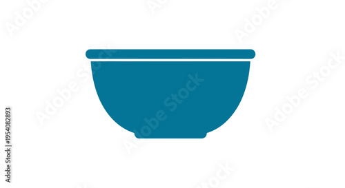 Teal Colored Ceramic Bowl Illustration.
