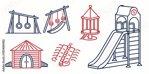 Playground and outdoor recreational equipment park swing