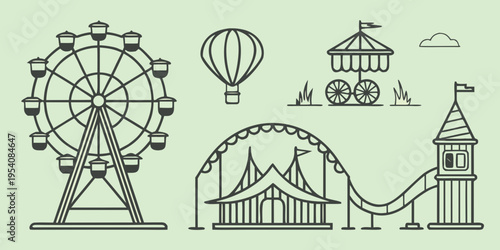 Amusement park ferris wheel tent carnival line theme park