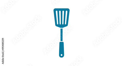 Blue Plastic Spatula Kitchen Utensil.
