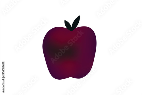 A vibrant red bell pepper with green leaves on a white background.