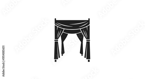 Black Curtains Draped on a Stage.