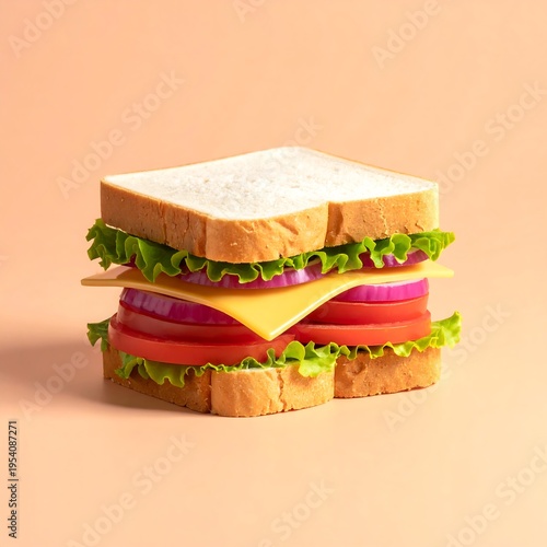 Delicious sandwich with cheese and vegetables.