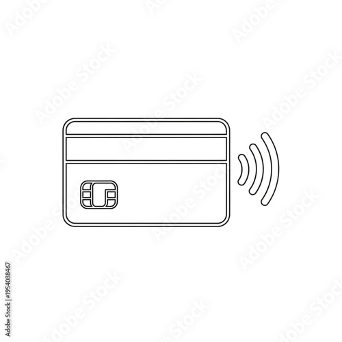 Contactless Payment Card with Chip and Signal.