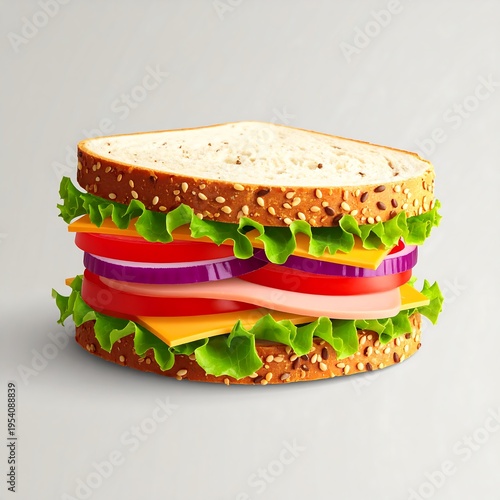 Delicious sandwich with fresh vegetable ingredients.