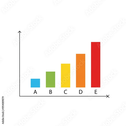 Colorful Bar Graph with Increasing Bars.