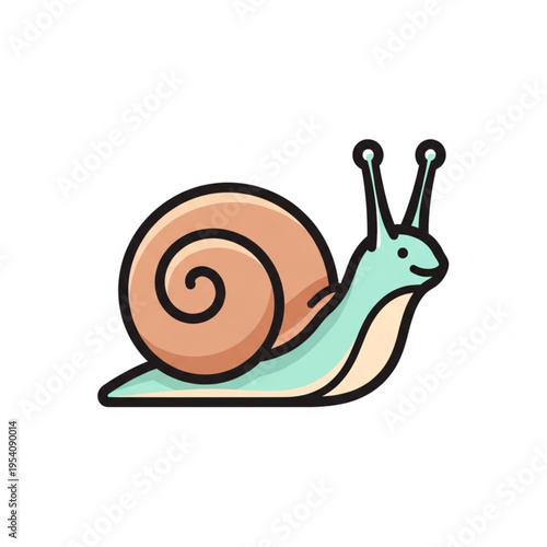 Colorful Cartoon Snail with Shell Illustration.