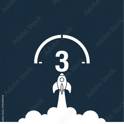 Rocket Launching with Speedometer Showing Three.