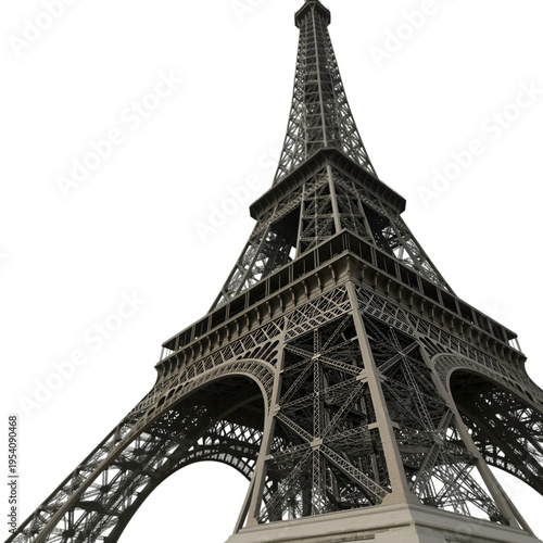 Dramatic low angle view of the eiffel tower against a dark sky
