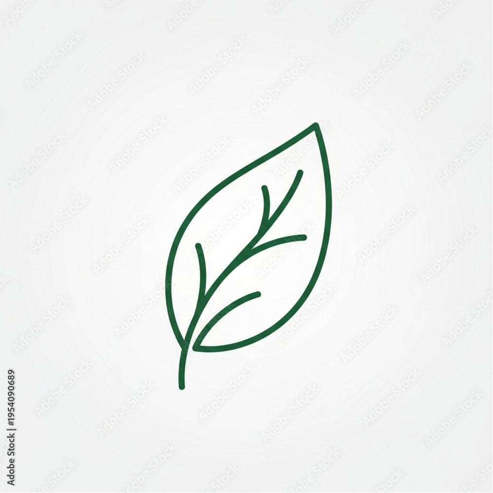 Obraz premium Simple Green Leaf Illustration Design Element.