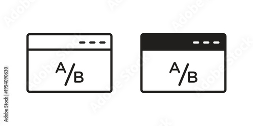 A B test icon logo vector. Set of line icons. flat designs