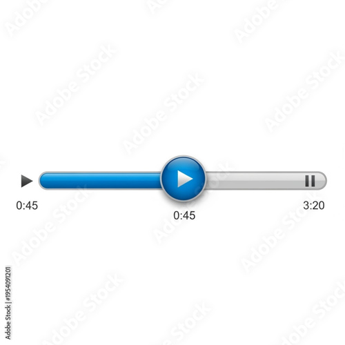 Video Player Progress Bar with Play Button.