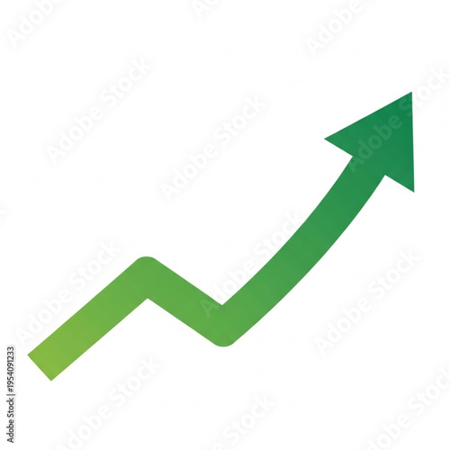 Green Arrow Graph Showing Steady Increase.