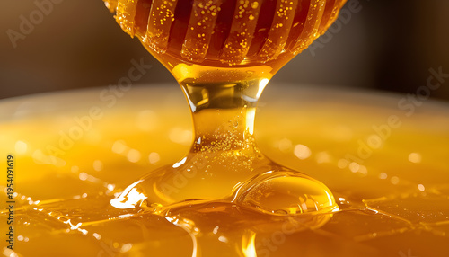Honeycomb with dripping honey