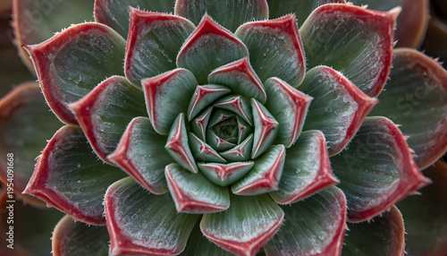 Macro succulent geometric leaves