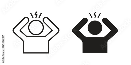 Anxiety icon logo vector. Set of line icons. flat designs