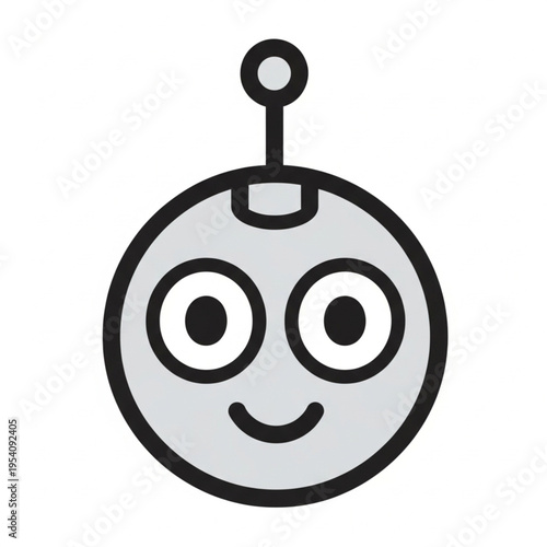 Simple Cartoon Bomb with Smiling Face.