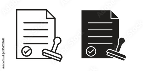 Approved document icon logo vector. Set of line icons. flat designs