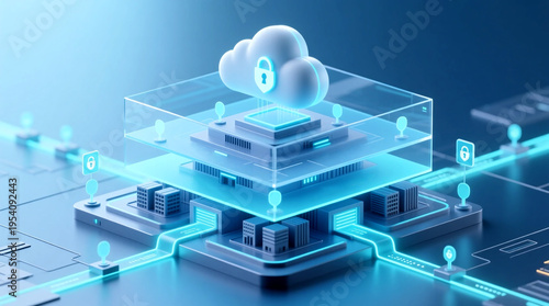Hybrid Cloud Cybersecurity secures enterprise architecture compliance and governance layers protecting data systems and regulatory IT infrastructure digital concept