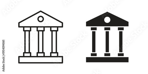 Bank icon logo vector. Set of line icons. flat designs